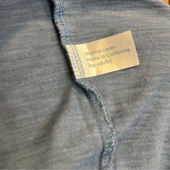 Marine Layer Supima Cotton Modal V-Neck Tee Blue XS Soft Basic - Picture 8 of 8